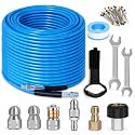 150FT 1/4-In Sewer Jetter Kit, 5800 PSI Pressure Washer Drain Cleaner Hose