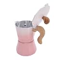 150ml Stovetop Coffee Maker, Aluminum Alloy Single Valve Coffee Machine with Excellent Heat Conductivity, for Coffee Lovers Beginners (Gradient Pink)