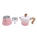 150ml Stovetop Coffee Maker, Aluminum Alloy Coffee Pot with Single Valve for Coffee Lovers Beginners, Traditional Brewing Rich Flavor (Gradient Pink)