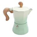 150ml Stovetop Coffee Maker, Aluminum Alloy Coffee Pot with Single Valve for Coffee Lovers Beginners, Traditional Brewing Rich Flavor (Gradient Green)