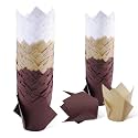 150pcs Tulip Cupcake Liners - Muffin Paper Baking Cups, Greaseproof Wrapper Holders for Birthday, Wedding, Party, Baby Showers, Catering, Restaurants(Brown,White,Light Brown)