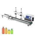 150W 4-Head Automatic Liquid Filling Machine, 10-500ml Bottle Filling Machine with Conveyor Belt, Digital Control Filler, Mini Automatic Production Line Combo, for Perfume Water Milk