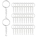 155 Pcs 1 Inch Keychains with Chain and 155 Pcs Jump Rings，Keychain Rings for Crafts，DIY Key Rings for Crafts Key Chain Chains，Key Chains Rings Parts with Open Jump Ring and Connector