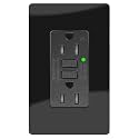 15A Black GFCI Outlet, TR & WR Ground Fault Protector with LED Indicator, Tamper & Weather Resistant GFI Electrical Receptacle, ETL Listed, Wallplate Included, 1 Pack
