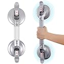 15inch Upgrade Suction Shower Grab Bar, Portable Shower Handle Bar Suction Grip Bar Bathtub Handle with Strong Hold Suction Cup Fitting and Rapid Release for Bathroom(Max Capacity :300lb