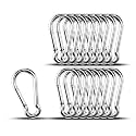 15pcs 1.97 inch Small 304 Stainless Steel Carabiner Clip Hooks Spring Snap
