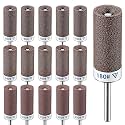 15Pcs Sanding Drums for Dremel Rotary Tool with 1/8" Shank, Sanding Sticks for Plastic Wood Metal Grinding Polishing, 180/240/320 Grits