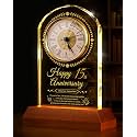 15th Wedding Anniversary Crystal Clock Gifts