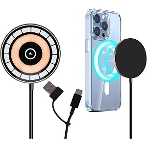 systene 15w mag-safe magnetic wireless charger 2 in 1 compatible for iphone 1615141312 series amp air pods pro32 - dual charging pad with led indicator