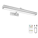 16" Battery Operated Picture Light for Wall, 6000mAh Cordless Wall Lamp for Painting Photo Artwork, Remote Control, Magnetic for Easy to Charge,Timers, Display for Gallery Living Room (Silver)