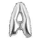 16" inch Single Silver Alphabet Letter Number Balloons Aluminum Hanging Foil Film Balloon Wedding Birthday Party Decoration Banner Air Mylar Balloons (16 inch Silver 9)