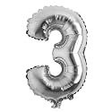 16" inch Single Silver Alphabet Letter number Balloons Aluminum Hanging Foil Film Balloon Wedding Birthday party decoration banner Air Mylar Balloons (16 inch Silver 3)