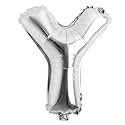 16" inch Single Silver Alphabet Letter number Balloons Aluminum Hanging Foil Film Balloon Wedding Birthday party decoration banner Air Mylar Balloons (16 inch Silver Y)