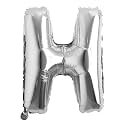 16" inch Single Silver Alphabet Letter number Balloons Aluminum Hanging Foil Film Balloon Wedding Birthday party decoration banner Air Mylar Balloons (16 inch Silver H)