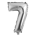 16" inch Single Silver Alphabet Letter number Balloons Aluminum Hanging Foil Film Balloon Wedding Birthday party decoration banner Air Mylar Balloons (16 inch Silver 7)