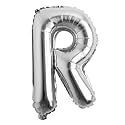 16" inch Single Silver Alphabet Letter number Balloons Aluminum Hanging Foil Film Balloon Wedding Birthday party decoration banner Air Mylar Balloons (16 inch Silver R)