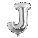 16" inch Single Silver Alphabet Letter number Balloons Aluminum Hanging Foil Film Balloon Wedding Birthday party decoration banner Air Mylar Balloons (16 inch Silver J)