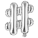 16" inch Single Silver Alphabet Letter number Balloons Aluminum Hanging Foil Film Balloon Wedding Birthday party decoration banner Air Mylar Balloons (16 inch Silver #)