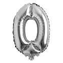 16" inch Single Silver Alphabet Letter number Balloons Aluminum Hanging Foil Film Balloon Wedding Birthday party decoration banner Air Mylar Balloons (16 inch Silver 0)