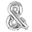 16" inch Single Silver Alphabet Letter number Balloons Aluminum Hanging Foil Film Balloon Wedding Birthday party decoration banner Air Mylar Balloons (16 inch Silver &amp;)