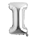 16" inch Single Silver Alphabet Letter number Balloons Aluminum Hanging Foil Film Balloon Wedding Birthday party decoration banner Air Mylar Balloons (16 inch Silver I)
