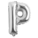 16" inch Single Silver Alphabet Letter number Balloons Aluminum Hanging Foil Film Balloon Wedding Birthday party decoration banner Air Mylar Balloons (16 inch Silver P)