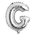 16" inch Single Silver Alphabet Letter number Balloons Aluminum Hanging Foil Film Balloon Wedding Birthday party decoration banner Air Mylar Balloons (16 inch Silver G)