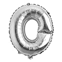 16" inch Single Silver Alphabet Letter number Balloons Aluminum Hanging Foil Film Balloon Wedding Birthday party decoration banner Air Mylar Balloons (16 inch Silver O)