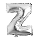 16" inch Single Silver Alphabet Letter number Balloons Aluminum Hanging Foil Film Balloon Wedding Birthday party decoration banner Air Mylar Balloons (16 inch Silver Z)