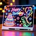 16" Rechargeable Led Drawing Board for Kids, 9-Color Neon Glow Drawing Tablet, Light Up Acrylic Dry Erase Board, Lumiboard Built-in Stand, Gift Toys for Kids/Girls/Grandkids, 8 Markers & Tracing Book