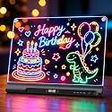 16" Rechargeable Led Drawing Board for Kids, 9-Color Neon Glow Drawing Tablet, Light Up Acrylic Dry Erase Board, Lumiboard Built-in Stand, Gift Toys for Kids/Girls/Grandkids, 8 Markers &amp; Tracing Book