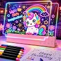 16" Rechargeable LED Drawing Board for Kids, 2-Layer Light Up Doodle Board