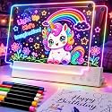 16" Rechargeable LED Drawing Board for Kids, 2-Layer Light Up Doodle Board