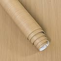 16"X197"Light Brown Wood Wallpaper Peel And Stick ContactPaper for Cabinets