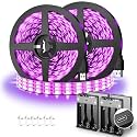 THECHAM 16.4ft Battery Operated Black Light Strip