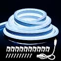 16.4FT Neon Lights Daylight, LED Flexible Linkable Waterproof Rope Strip Lights Nature White for DIY Sign Living Gaming Room Bedroom Bars Wall Party Wedding Christmas Indoor Outdoor Décor