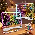 16.5" LED Drawing Board with Remote Control, Birthday Gifts for 3 4 5 6 7 8-12 Year Old Girl Boy Toys, Acrylic Light Up Board with 17 Colors & 5 Dynamic Effects, Stand or Hang Display
