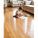 【16 Anti-Slip Stickers Included】3'×5' Clear Rug Protector Mat, Waterproof Vinyl Rugs for The Floor, Wipeable Vinyl Floor Mat for Under High Chair , Non Slip Clear Floors Protector for High Traffic