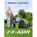 16”Artificial Turf Vacuum,1800w Grass Sweeper 15 Amp Lawn Sweeper Yard Power Brush with 45L Removable Leaf Collection Bag, Quick-Fold, Keeps Clear Sweepy Box, Orange
