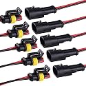 16 AWG 2 Pin Connector, 2 Wire Connector for Car, Truck, Boat, and Various Applications, Male and Female Wire Waterproof Connection (5 Kit)