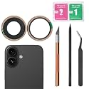 16 Camera Lens Glass Replacement for iPhone 16,16 Back Rear Camera Lens Replacement with Pre-Installed Adhesive, Back Glass Camera Lens,Repair Tool Set