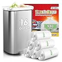 16 Gallon 120 Count Tall Kitchen Trash Bags 13 Gal 15 Gal 16 Gal fit 50-60 liter Garbage Bags by Teivio, Waste Basket Bags,Bathroom Trash Can Bin Liners, Plastic Bags for home office kitchen, Clear