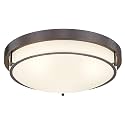 16 Inch Flush Mount Ceiling Light,Frosted Glass,Oil Rubbed Bronze