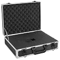 16 Inch Hard Shell Carrying Case Ideal for Wireless Mic System Storage & Camera Gear Transportation, Aluminum Alloy Sturdy Build, Customizable Pre-Diced Foam, Black