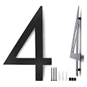 16 Inch Metal House Number, Metal Letters, Address Numbers for Outside, Mailbox Numbers For Outside, Black Modern Numbers and Letters(4)