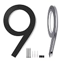16 Inch Modern Metal House Numbers, Black Door Number, Mailbox Numbers and Letters, Metal House Address Letters and Numbers for Outside Signs 9