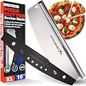 16-Inch Pizza Cutter Rocker Blade, 304 Stainless Steel Slicer Knife, Silver