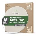 18-inch Round 1/2" Thick Pencil Polished Edge Clear Glass Table Top with 6 Bumpers - Tempered, Scratch Resistant & Safety Replacement Glass for Dining, Coffee, Patio & End Tables