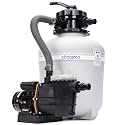 16 Inch Sand Filter Pump System for Above Ground Pools up to 16,000 Gal, 3/4HP Pool Pump&Filter Combo, 3120GPH Max Pump Flow, 6-Way Multi-Port Valve, Prefilter Strainer Basket Easy Filtration