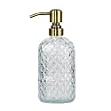 16 oz Glass Soap Dispenser with Vintage Gold Pump